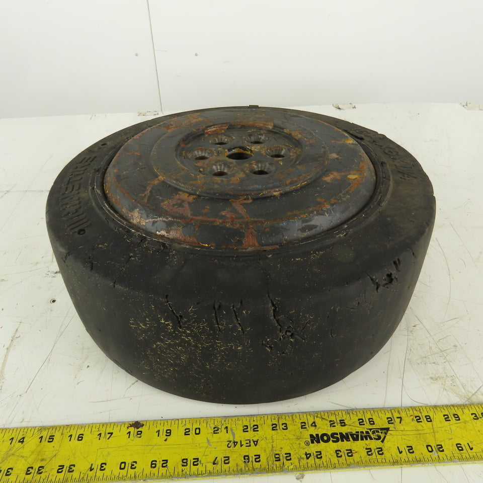 Hyster 85S-23-EE Super Solid Forklift Tire W/Rim 16-1/4"x6"x11-1/4" 6 Bolt