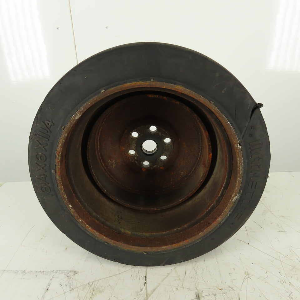 Hyster 85S-23-EE Super Solid Forklift Tire W/Rim 16-1/4"x6"x11-1/4" 6 Bolt