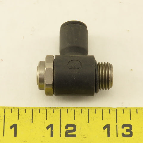 Legris 3/8" NPT x 5/16 8mm Tube Push To Connect Flow Control Elbow 90°