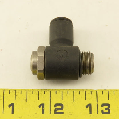 Legris 3/8" NPT x 5/16 8mm Tube Push To Connect Flow Control Elbow 90°