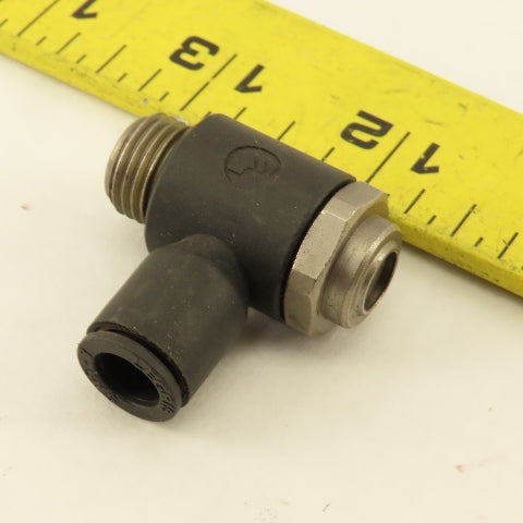 Legris 3/8" NPT x 5/16 8mm Tube Push To Connect Flow Control Elbow 90°