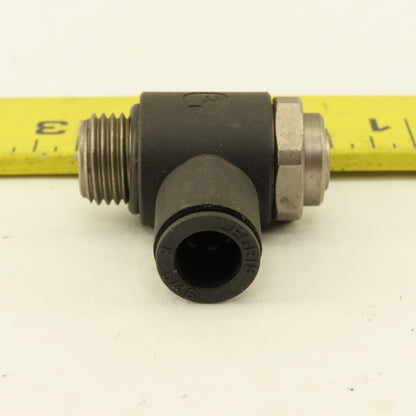 Legris 3/8" NPT x 5/16 8mm Tube Push To Connect Flow Control Elbow 90°