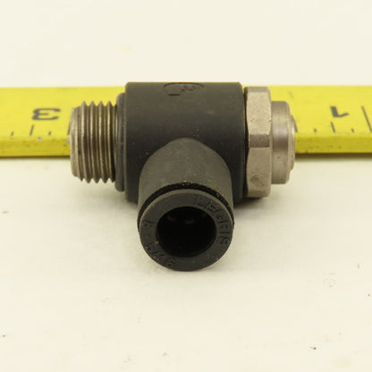 Legris 3/8" NPT x 5/16 8mm Tube Push To Connect Flow Control Elbow 90°