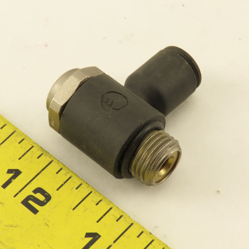 Legris 3/8" NPT x 5/16 8mm Tube Push To Connect Flow Control Elbow 90°