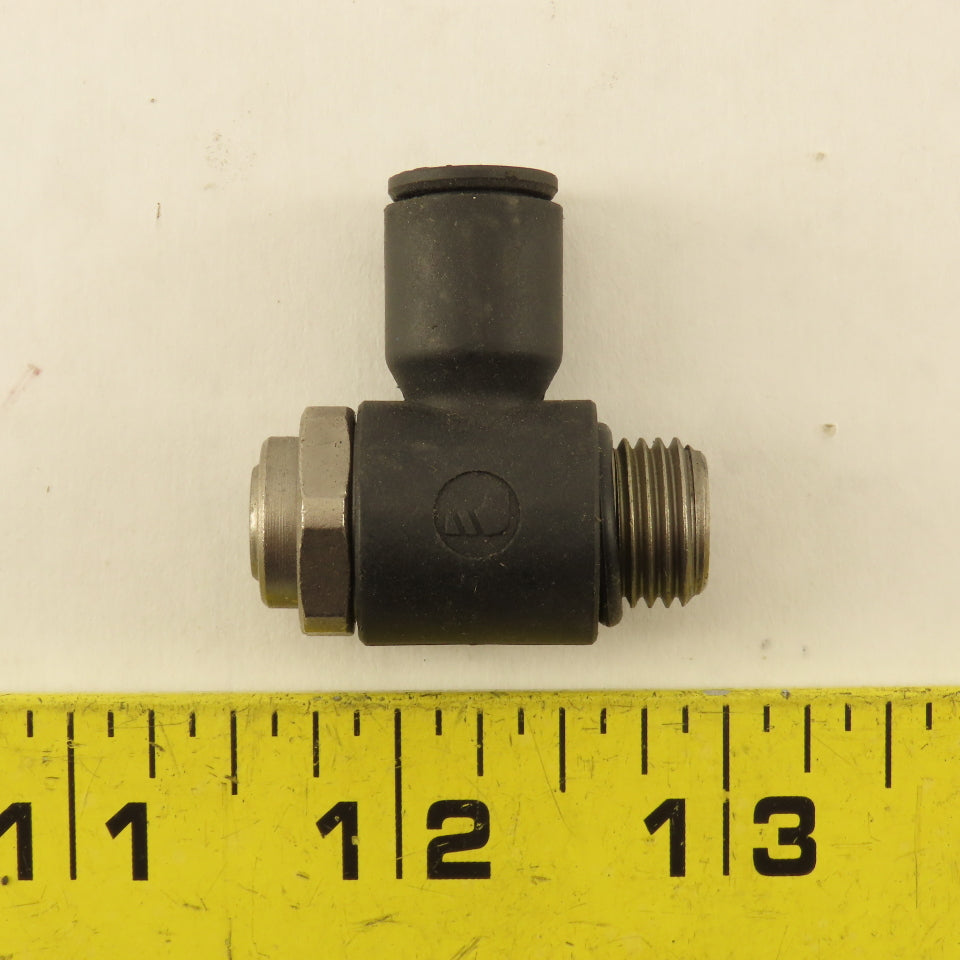 Legris 3/8" NPT x 5/16 8mm Tube Push To Connect Flow Control Elbow 90°