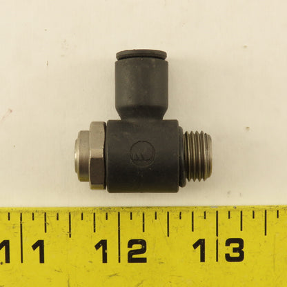 Legris 3/8" NPT x 5/16 8mm Tube Push To Connect Flow Control Elbow 90°