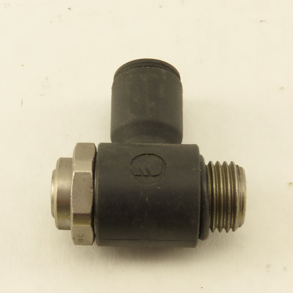 Legris 3/8" NPT x 5/16 8mm Tube Push To Connect Flow Control Elbow 90°