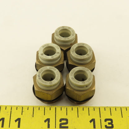 SMC 3/8" NPT x 5/16 8mm Push To Connect Brass Straight Fitting Lot Of 5