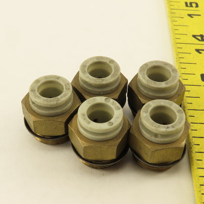 SMC 3/8" NPT x 5/16 8mm Push To Connect Brass Straight Fitting Lot Of 5