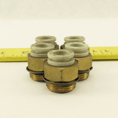 SMC 3/8" NPT x 5/16 8mm Push To Connect Brass Straight Fitting Lot Of 5