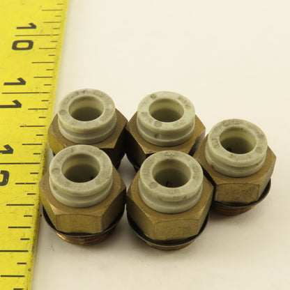 SMC 3/8" NPT x 5/16 8mm Push To Connect Brass Straight Fitting Lot Of 5
