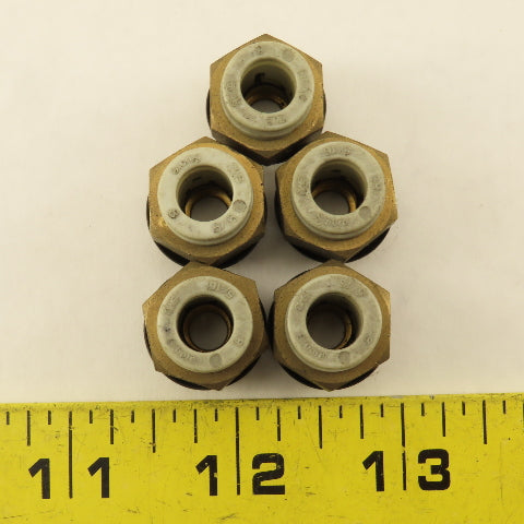 SMC 3/8" NPT x 5/16 8mm Push To Connect Brass Straight Fitting Lot Of 5