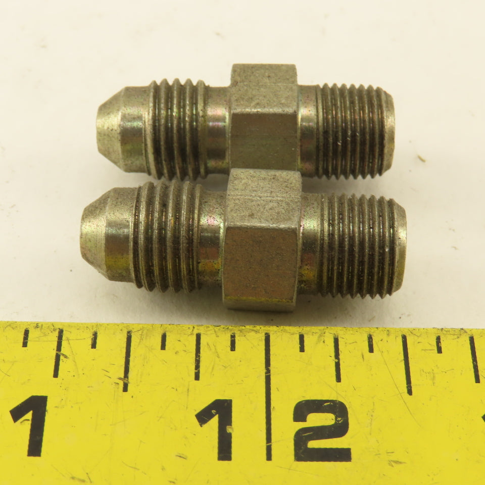 7/16" (-4) JIC Flare Male x 1/8" NPT Straight Hydraulic Fitting Lot Of 2