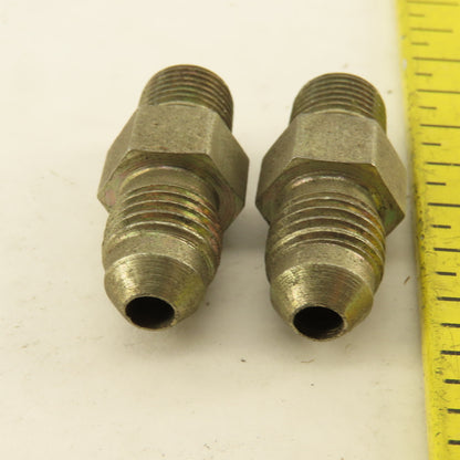 7/16" (-4) JIC Flare Male x 1/8" NPT Straight Hydraulic Fitting Lot Of 2