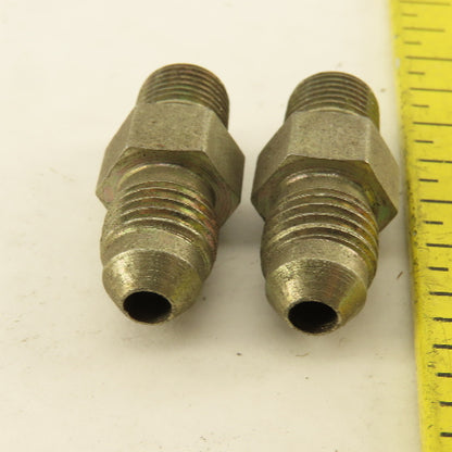 7/16" (-4) JIC Flare Male x 1/8" NPT Straight Hydraulic Fitting Lot Of 2