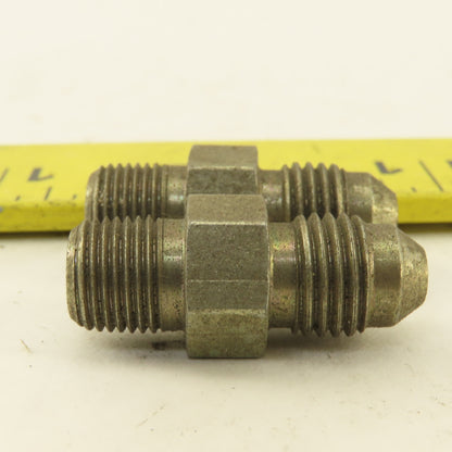 7/16" (-4) JIC Flare Male x 1/8" NPT Straight Hydraulic Fitting Lot Of 2
