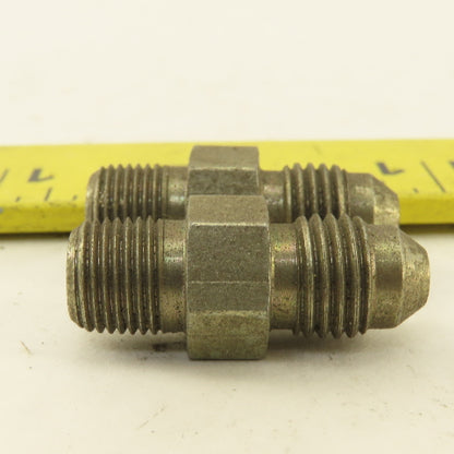 7/16" (-4) JIC Flare Male x 1/8" NPT Straight Hydraulic Fitting Lot Of 2