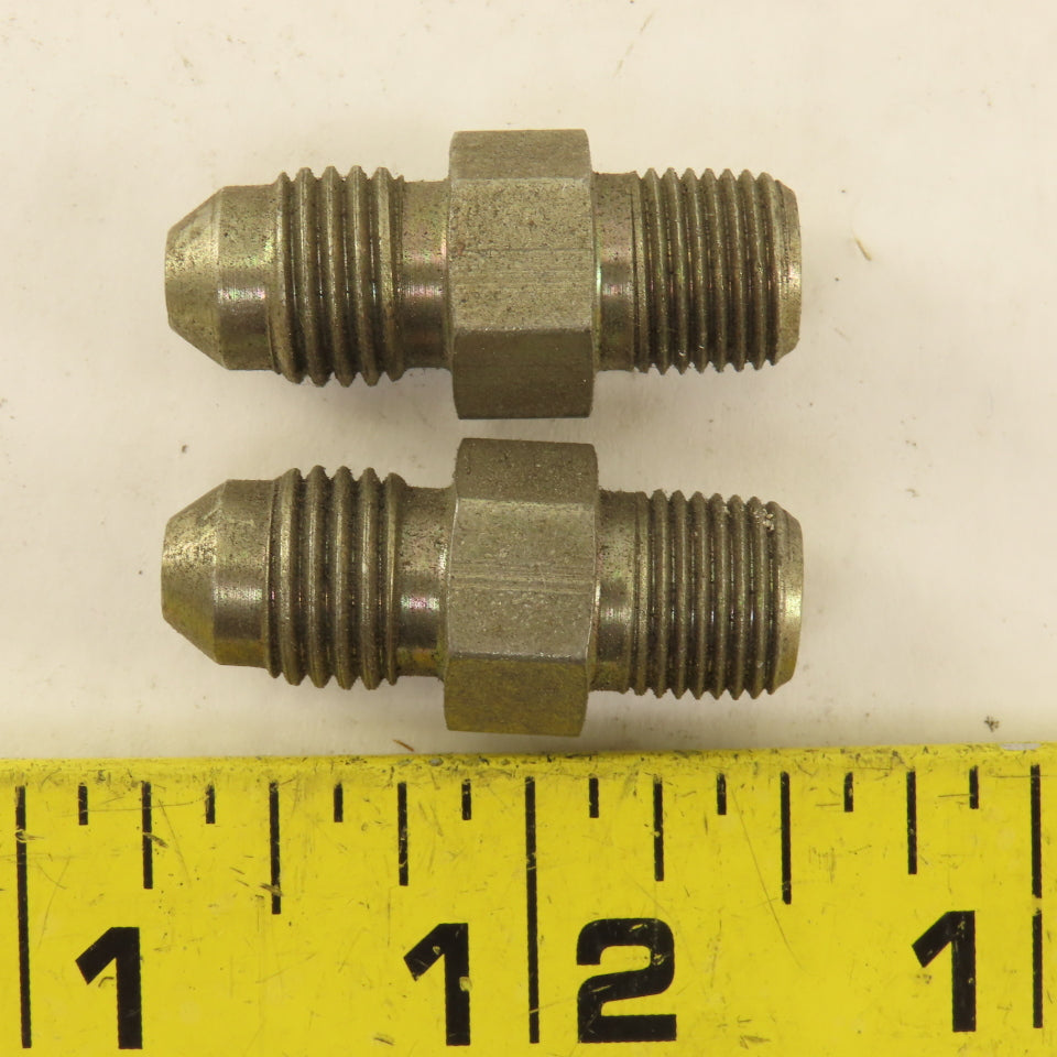 7/16" (-4) JIC Flare Male x 1/8" NPT Straight Hydraulic Fitting Lot Of 2