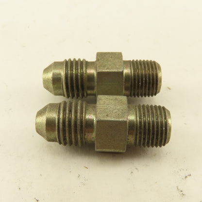 7/16" (-4) JIC Flare Male x 1/8" NPT Straight Hydraulic Fitting Lot Of 2