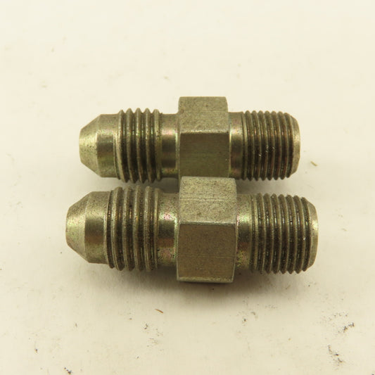 7/16" (-4) JIC Flare Male x 1/8" NPT Straight Hydraulic Fitting Lot Of 2