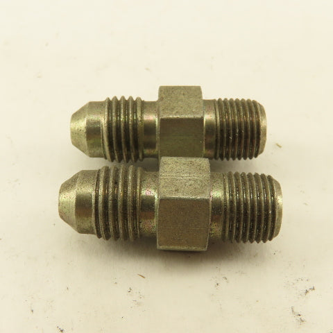 7/16" (-4) JIC Flare Male x 1/8" NPT Straight Hydraulic Fitting Lot Of 2