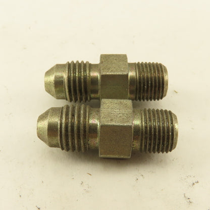7/16" (-4) JIC Flare Male x 1/8" NPT Straight Hydraulic Fitting Lot Of 2