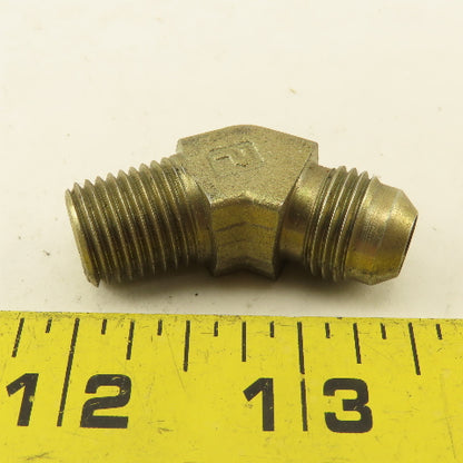 Parker 9/16" (-6) JIC Flare Male x 1/4" NPT Elbow 45° Hydraulic Fitting