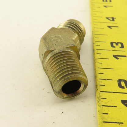 Parker 9/16" (-6) JIC Flare Male x 1/4" NPT Elbow 45° Hydraulic Fitting