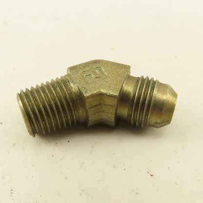 Parker 9/16" (-6) JIC Flare Male x 1/4" NPT Elbow 45° Hydraulic Fitting