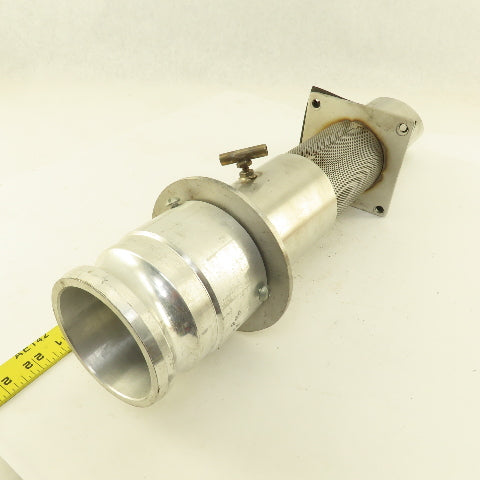 3" Stainless Steel Bulk Dry Material Suction Tube 21" OAL