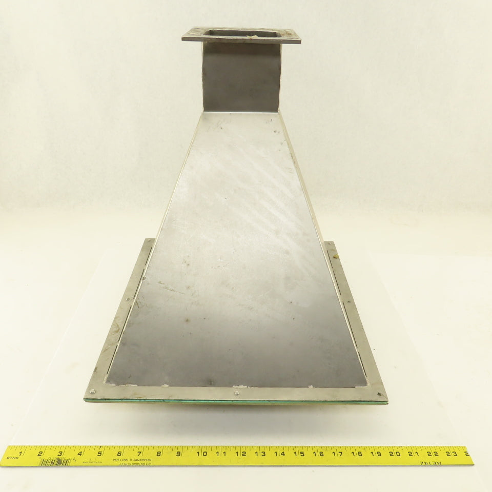 14" x 14" To 4" x 4-1/2" Dust Collector Stainless Steel Square Duct Adaptor