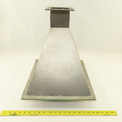 14" x 14" To 4" x 4-1/2" Dust Collector Stainless Steel Square Duct Adaptor