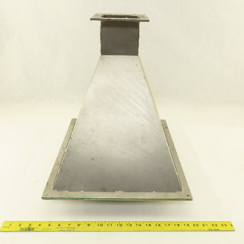 14" x 14" To 4" x 4-1/2" Dust Collector Stainless Steel Square Duct Adaptor