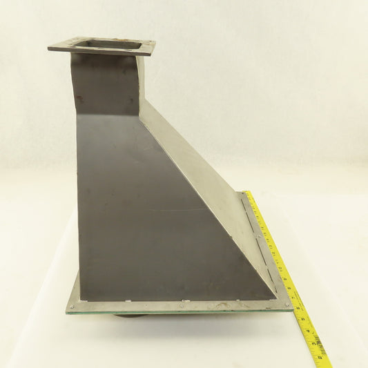 14" x 14" To 4" x 4-1/2" Dust Collector Stainless Steel Square Duct Adaptor