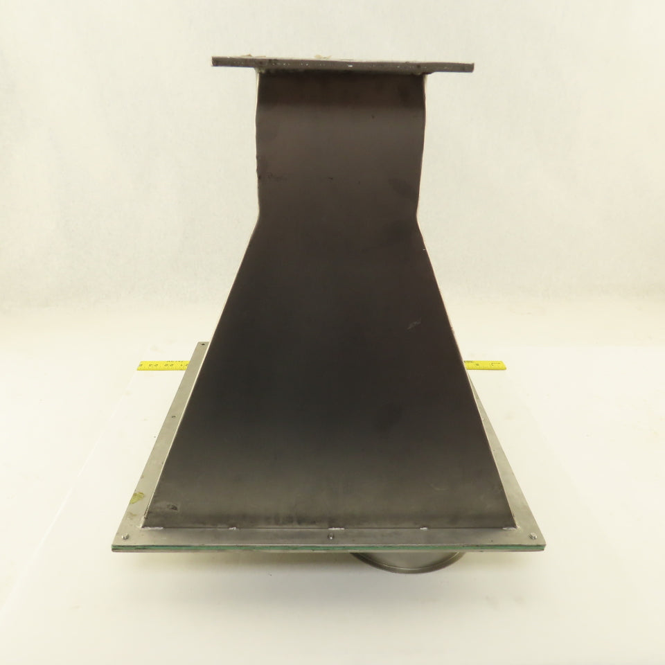 14" x 14" To 4" x 4-1/2" Dust Collector Stainless Steel Square Duct Adaptor
