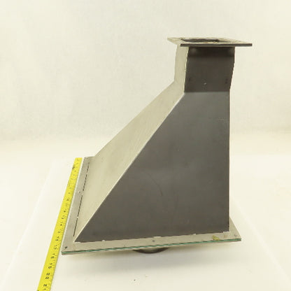14" x 14" To 4" x 4-1/2" Dust Collector Stainless Steel Square Duct Adaptor