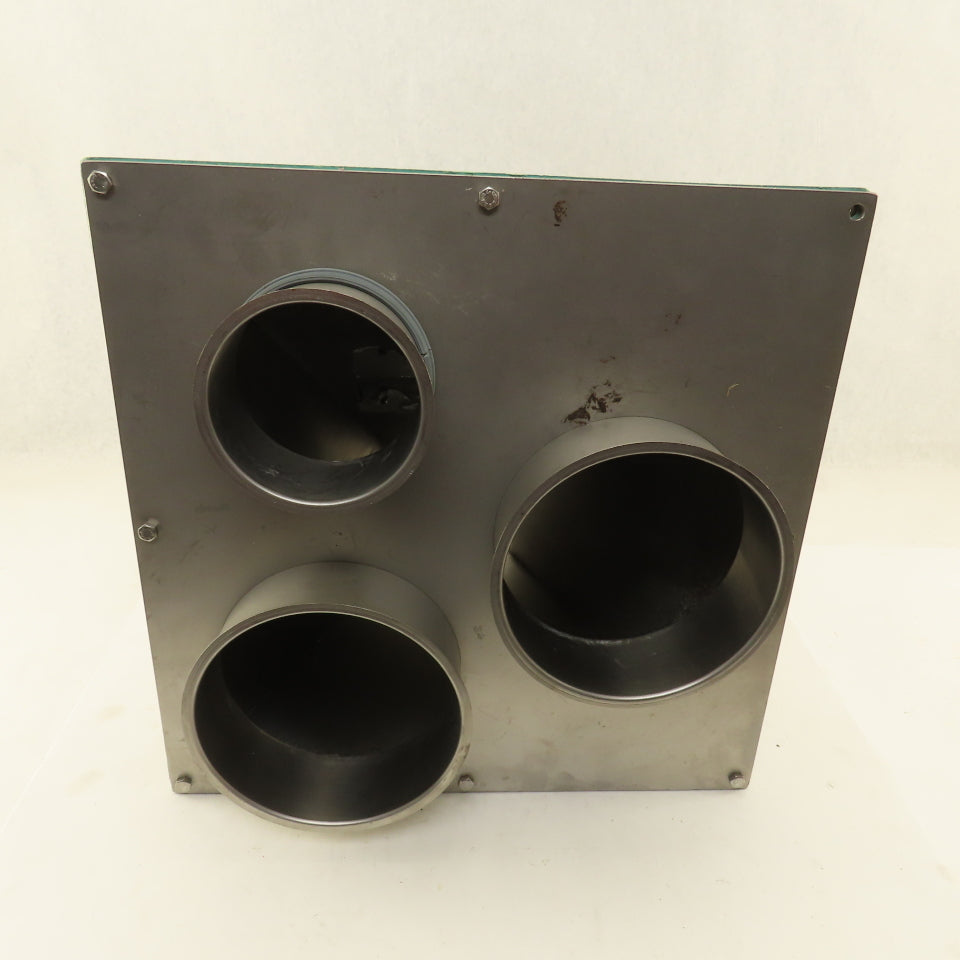 14" x 14" To 4" x 4-1/2" Dust Collector Stainless Steel Square Duct Adaptor