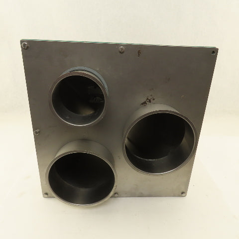 14" x 14" To 4" x 4-1/2" Dust Collector Stainless Steel Square Duct Adaptor