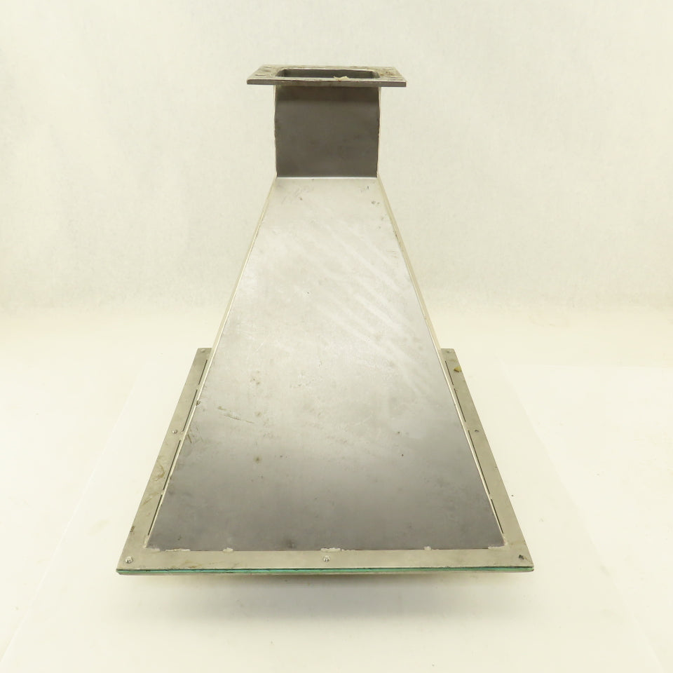 14" x 14" To 4" x 4-1/2" Dust Collector Stainless Steel Square Duct Adaptor