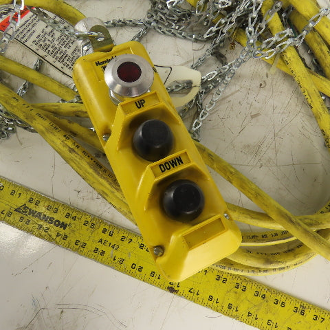 P&H 35' Electric Hoist Pendant Assembly 3 Button Single Speed Up/Down W/E-stop