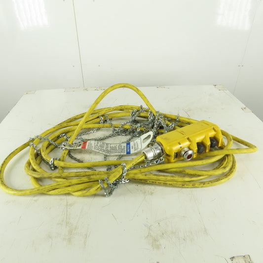 P&H 35' Electric Hoist Pendant Assembly 3 Button Single Speed Up/Down W/E-stop