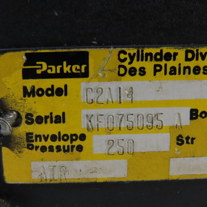 Parker C2A14 2-1/2" Bore 2" Stroke Double Acting Air Cylinder 250 PSI