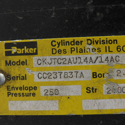 Parker CKJTC2AU14A/14AC 2-1/2" Bore 2" Double Stroke Double Acting Air Cylinder