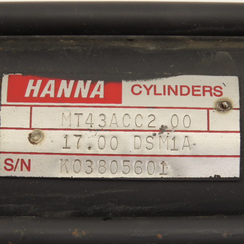 Hanna MT43ACC2.00 2" Bore 17" Stroke Trunnion Mount Hydraulic Cylinder