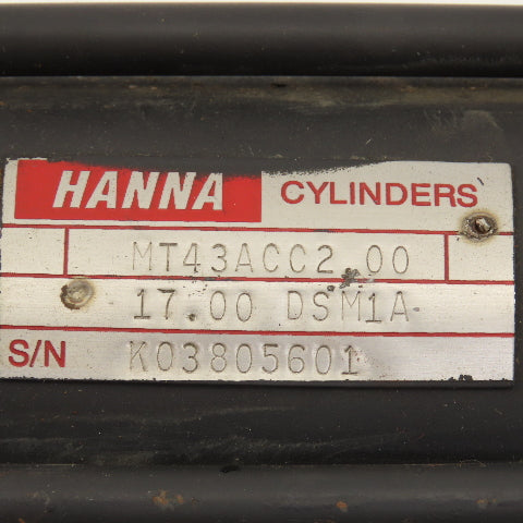 Hanna MT43ACC2.00 2" Bore 17" Stroke Trunnion Mount Hydraulic Cylinder