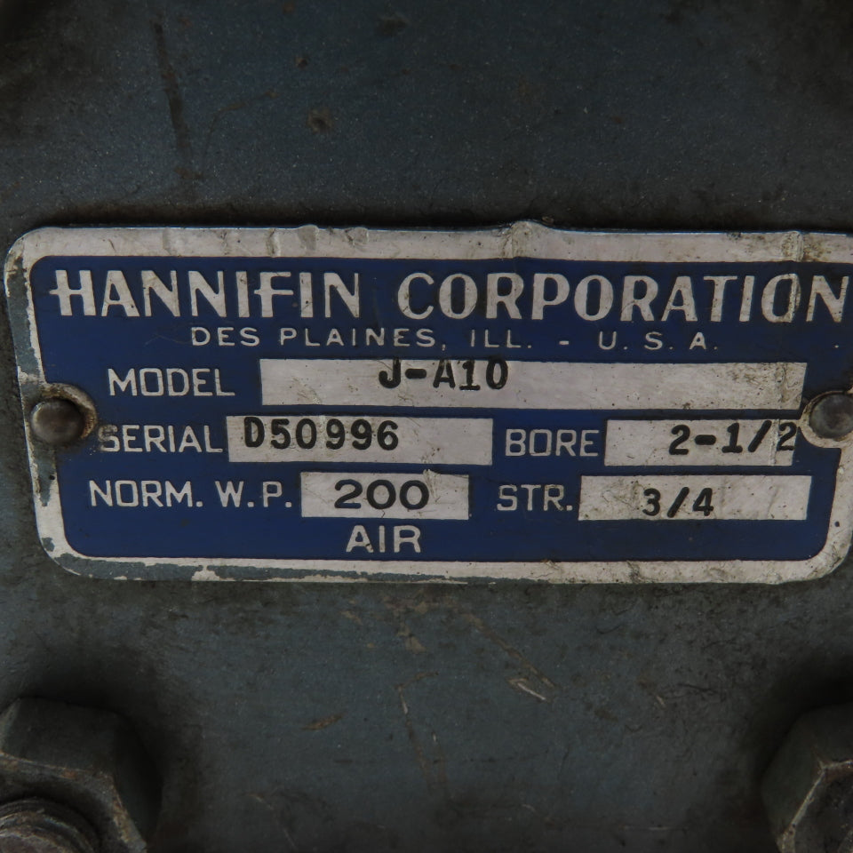 Hannifin J-A10 2-1/2" Bore 3/4" Stroke Double Acting Air Cylinder