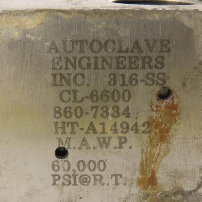 Autoclave Engineers CL-6600 3/4" High Hydraulic Pressure 90° Elbow 60,000 PSI