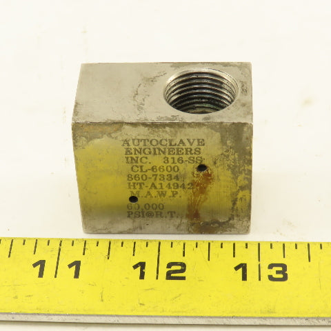 Autoclave Engineers CL-6600 3/4" High Hydraulic Pressure 90° Elbow 60,000 PSI