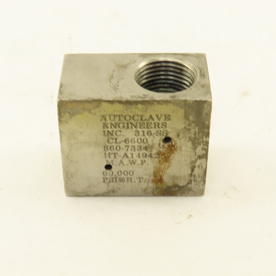 Autoclave Engineers CL-6600 3/4" High Hydraulic Pressure 90° Elbow 60,000 PSI