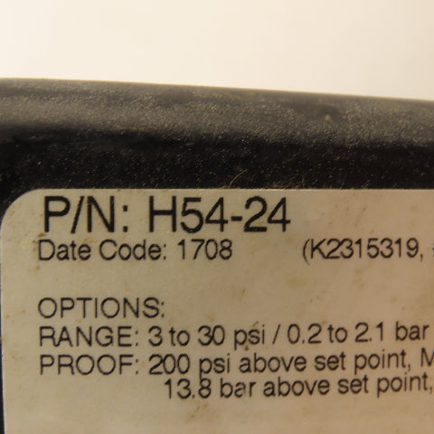 United Electric Controls H54-24 3-30PSI Range 600PSI MAX Pressure Switch